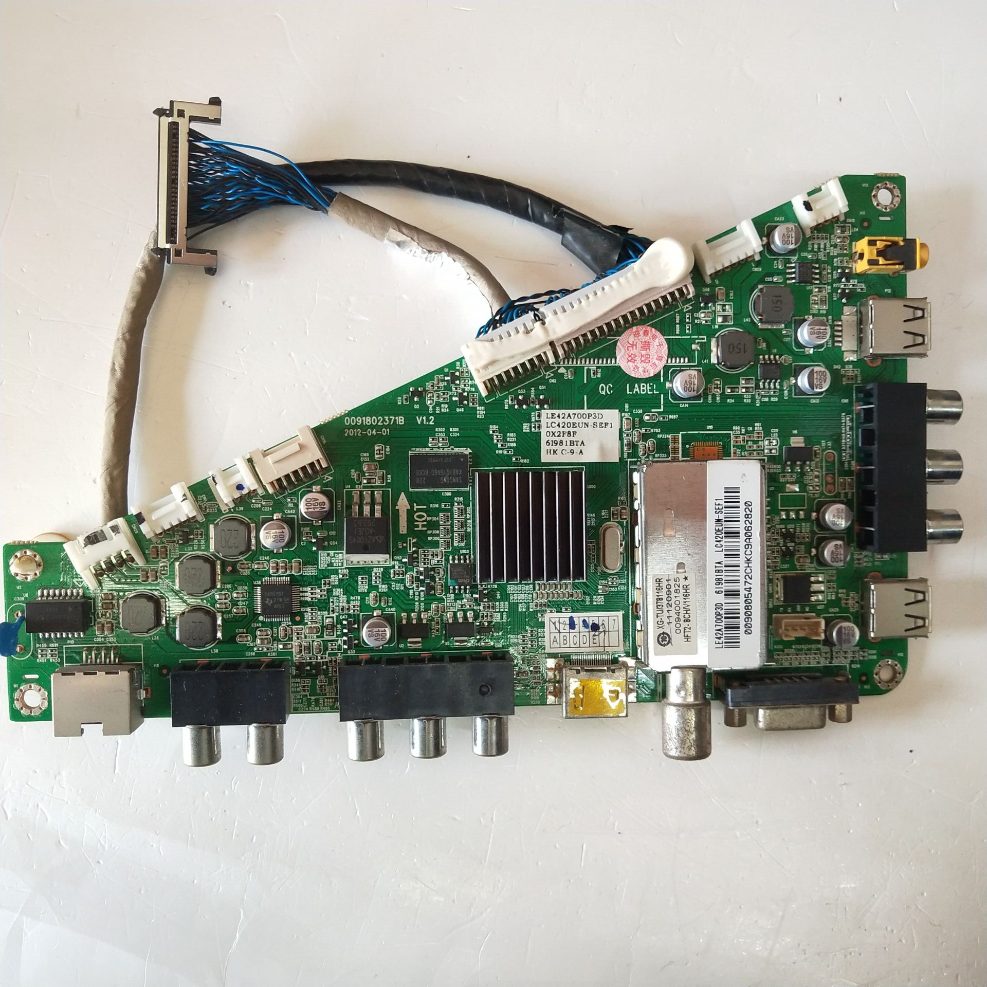 原装海尔LE42A700P3D主板0091802371B V1.2屏LC420EUN测试好