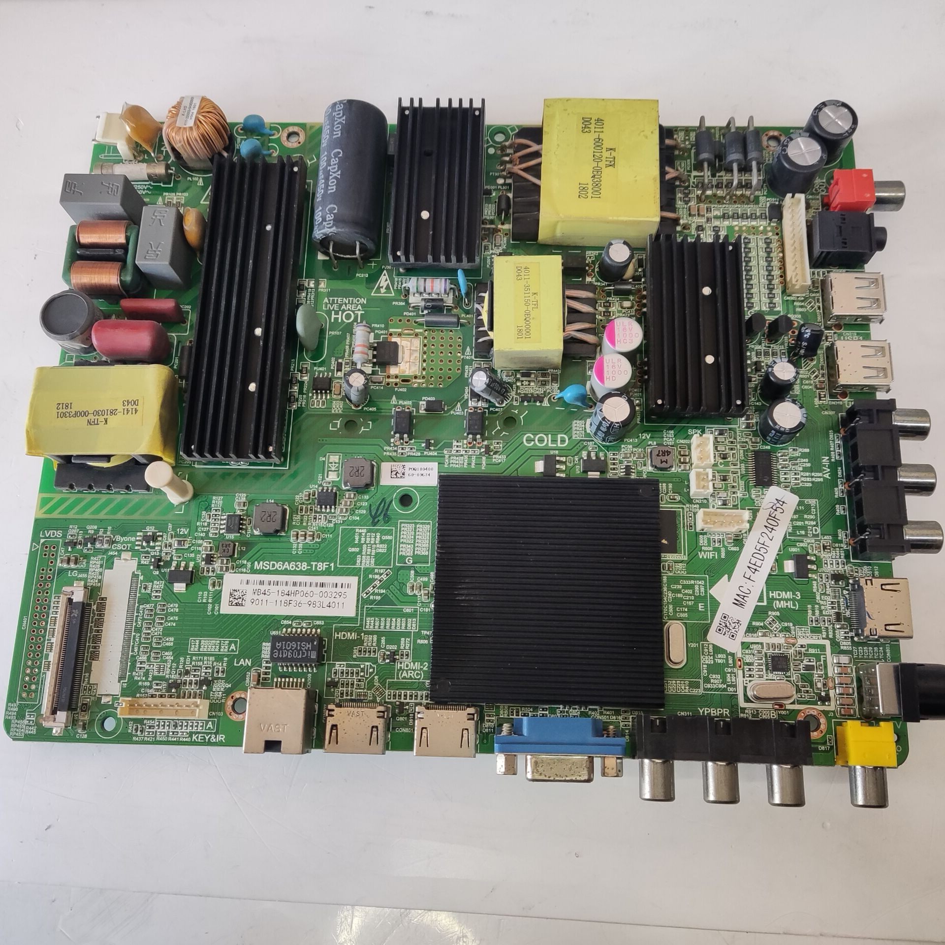 飞利浦55PUF6092/T3液晶主板MSD6A638-T8F1配屏K550WDC2