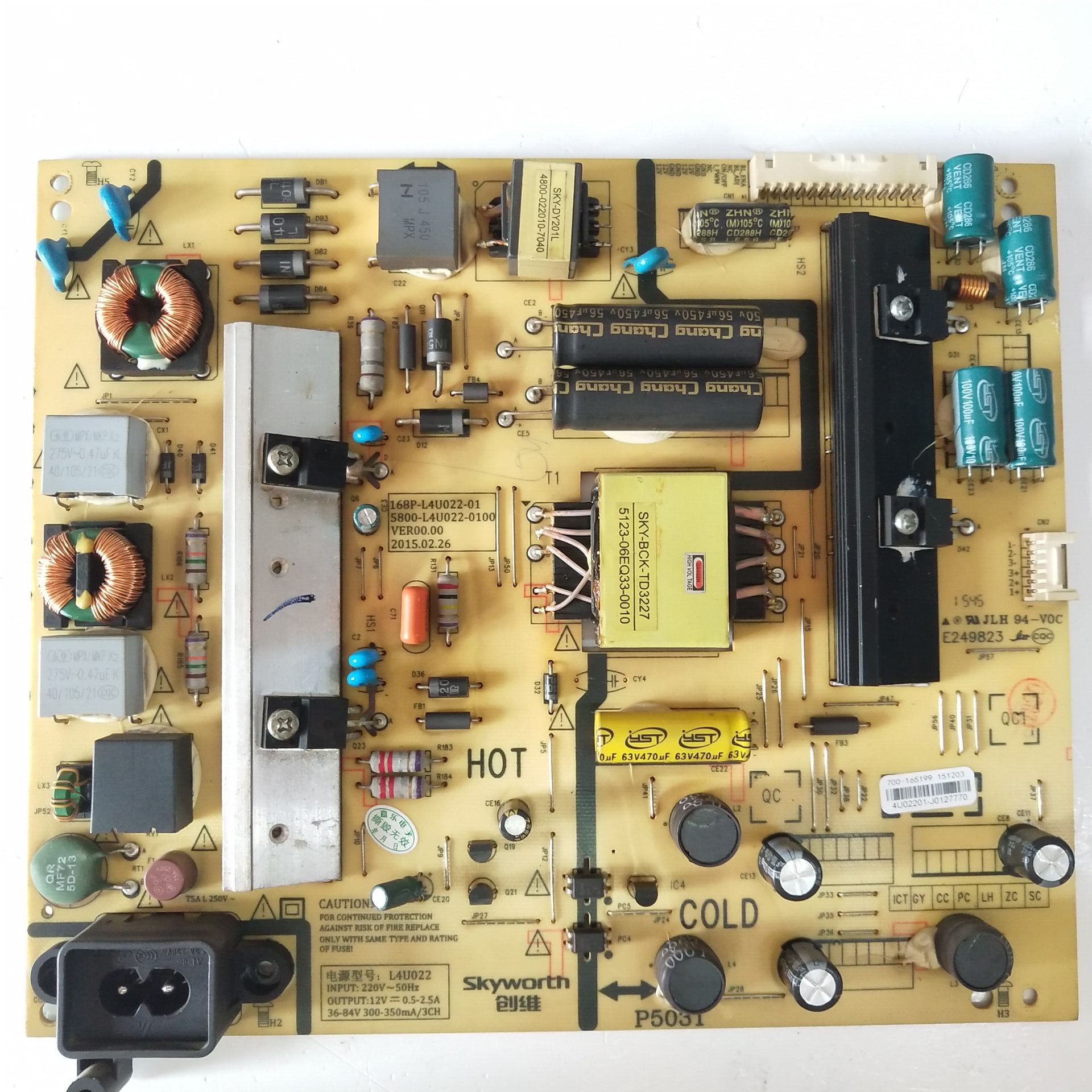 原装创维50X5E/50X5电源板168P-L4U022-01 5800-L4U022-0110