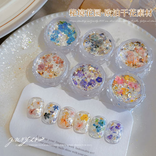 美甲秘境花园干花材料包欧泊粉