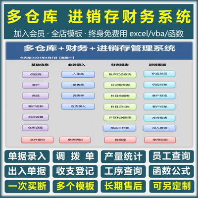 excel表格制作vba代做多仓库进销存财务管理系统出入库应收应付