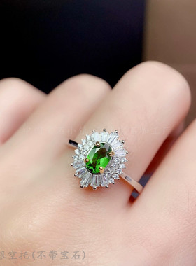 s925纯银纯银锆石戒指空托