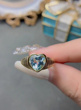 女银简单包边女戒爱心形空托