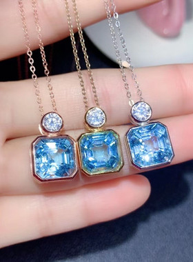 女银饰品阿斯切瑞士蓝吊坠