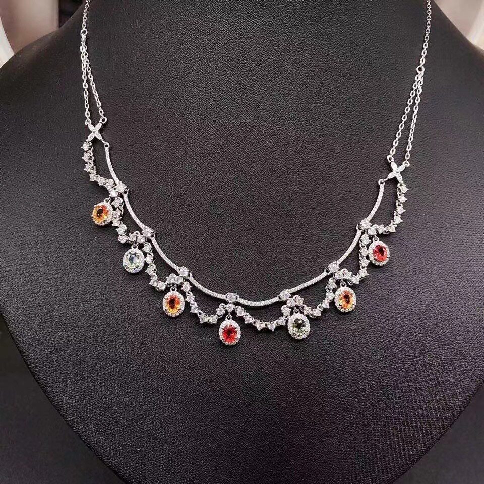 s925纯银链牌 锁骨链空托 椭圆形4*5mm精工 奢华气质晚宴配带饰品