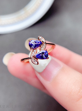 s925纯银戒指空托水滴形6mm