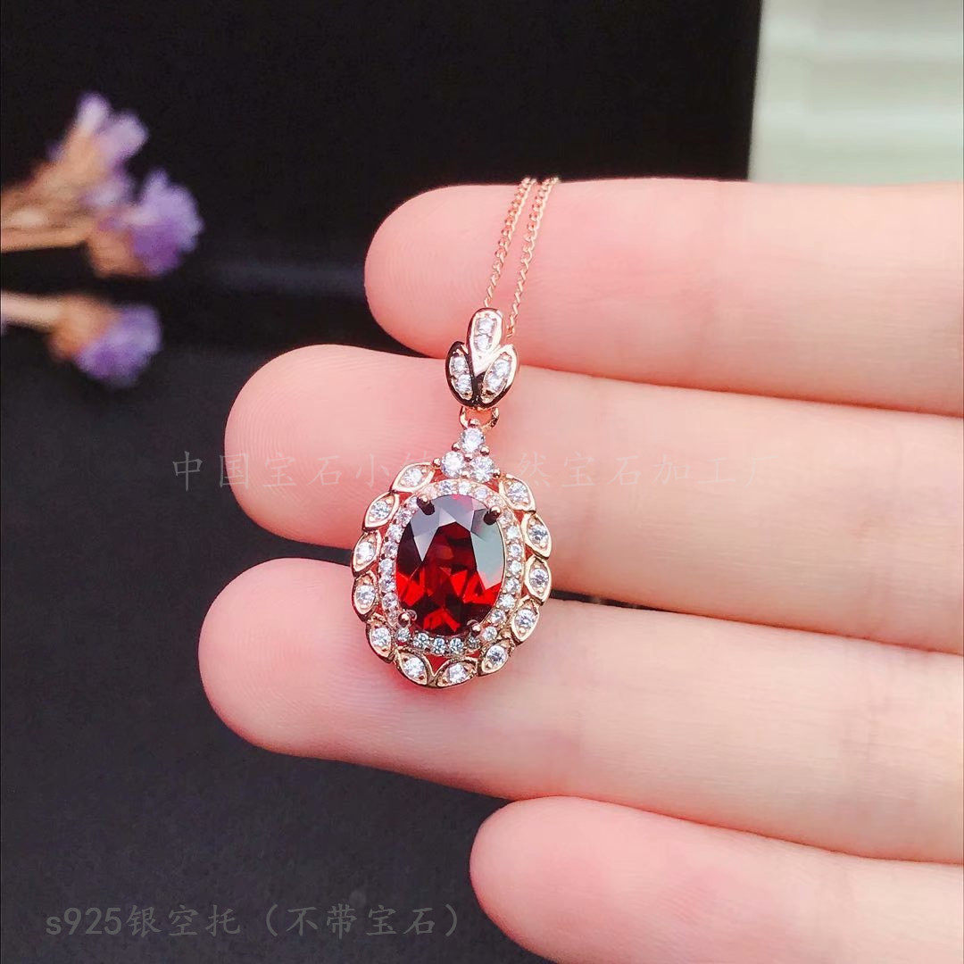 椭圆蛋面晶石气质韩版吊坠空托