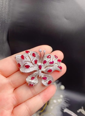 女银饰品满钻蝴蝶厚重银