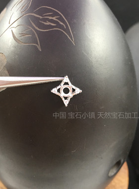 简单四爪吊坠925纯银圆形4*4