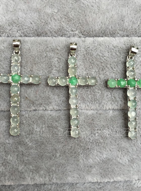 纯银镶嵌翡翠空托日韩