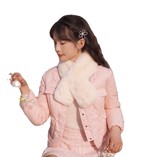 ATAR珠片天鹅绣花羽绒服女冬季新款精美立体花短款白鸭绒外套甜美