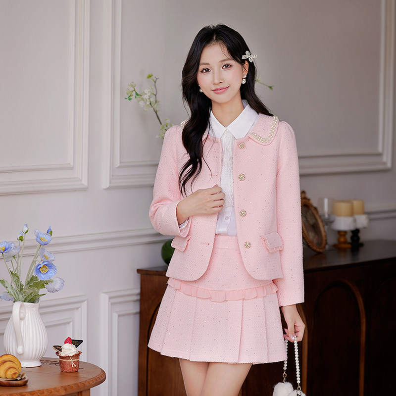 ATAR法式小香风套装裙女2025春秋新款高级感气质名媛短外套半身裙,女装/女士精品,时尚套装,淘宝优惠券,粉丝福利购,淘宝优惠卷