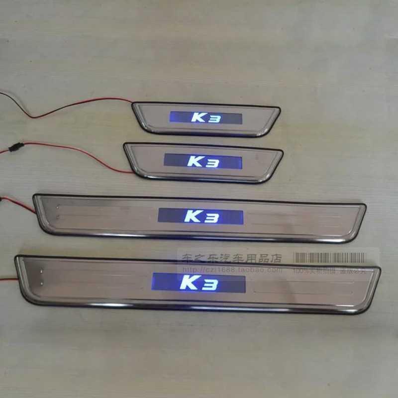 适用13-15 16 17 18款起亚k3门槛条LED带灯迎宾踏板 K3门槛保护条
