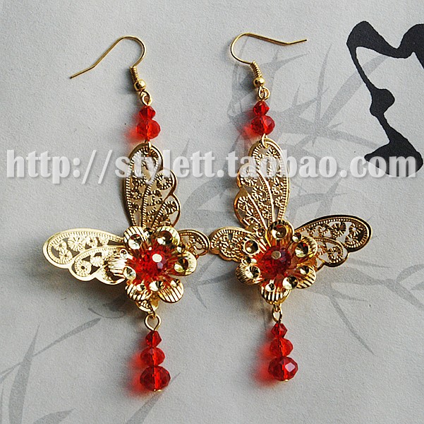 汉服配饰新娘婚礼古装蝶舞耳坠