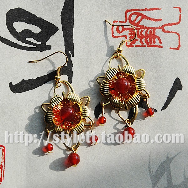 汉服手工耳饰秀禾新娘耳环耳夹