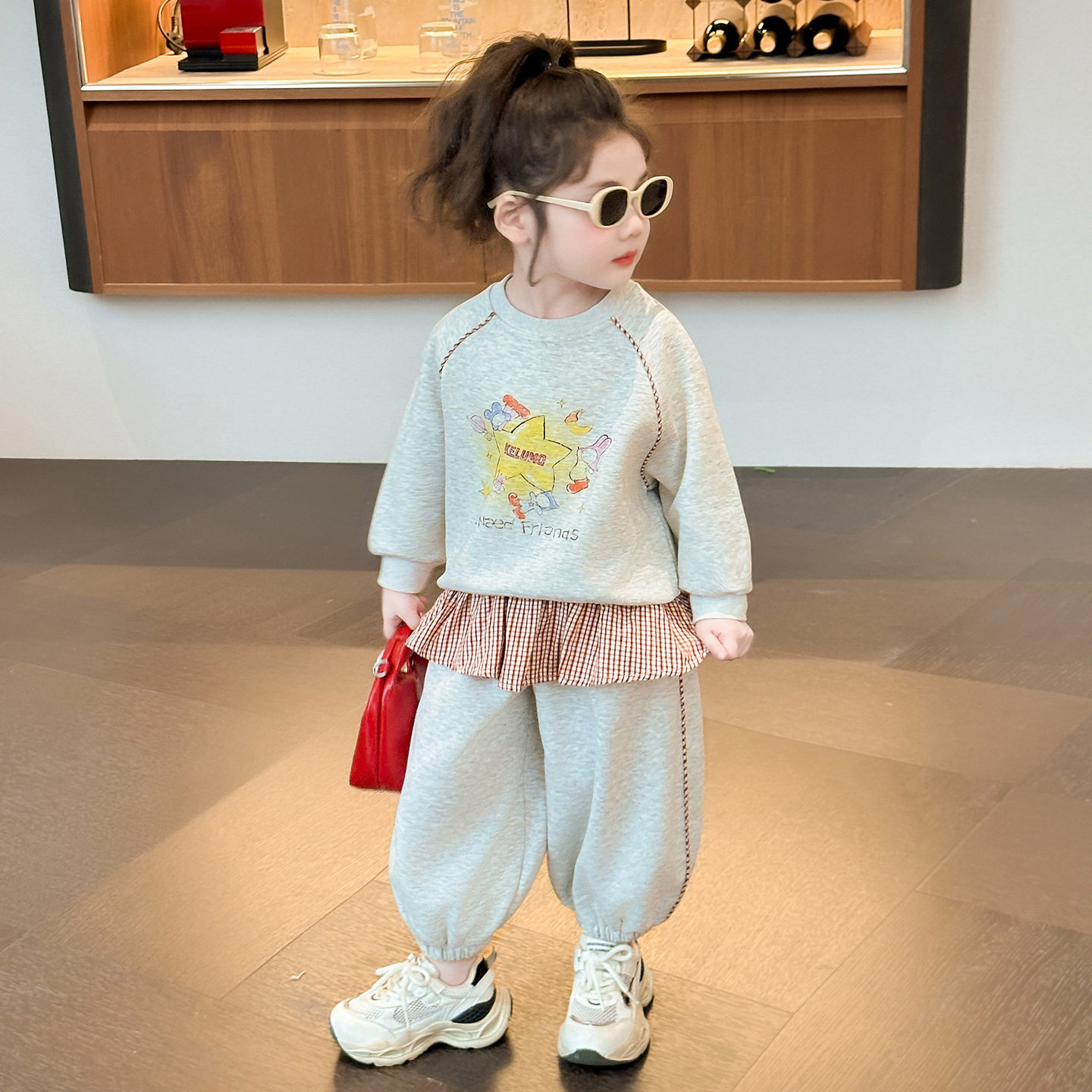 女童春秋款运动套装女孩网红花边2026新款儿童休闲卫衣童装两件套,童装/婴儿装/亲子装,儿童运动套装,淘宝优惠券,粉丝福利购,淘宝优惠卷