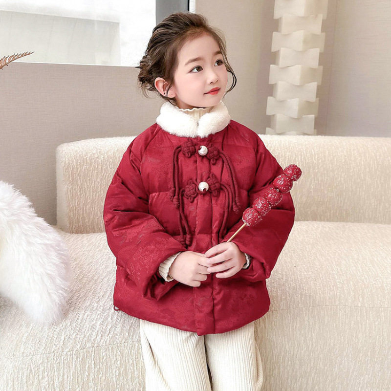 女童国风拜年服白鸭绒羽绒服外套红色冬装洋气2025新款加厚上衣潮,童装/婴儿装/亲子装,羽绒服,淘宝优惠券,粉丝福利购,淘宝优惠卷