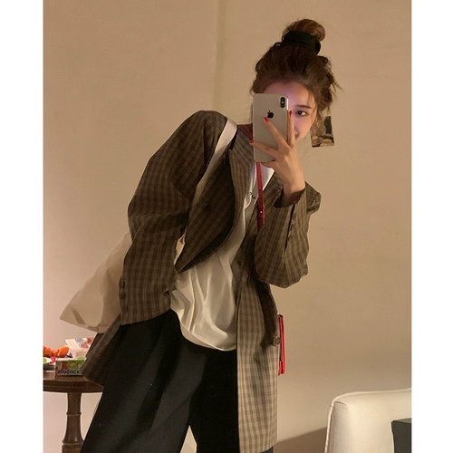 Пиджак классического кроя для отдыха, в корейском стиле, оверсайз