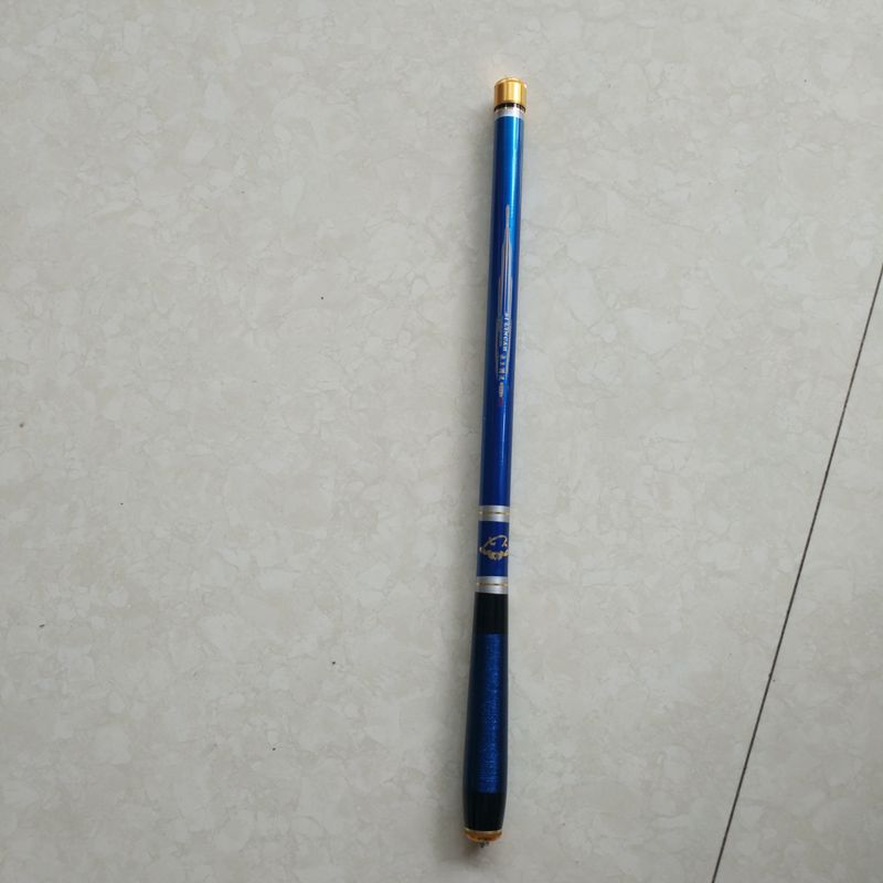 特价超短袖珍手竿宝石蓝超轻超硬溪流小孩老人钓鱼