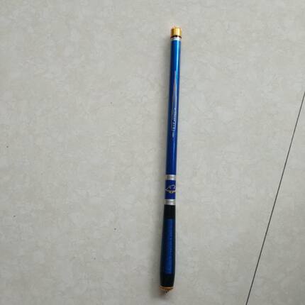 特价超短袖珍手竿宝石蓝超轻超硬溪流小孩老人钓鱼