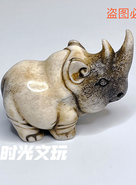 文玩鹿角犀牛摆件脖挂吊坠饰品创意工艺品礼品民族风饰品配饰