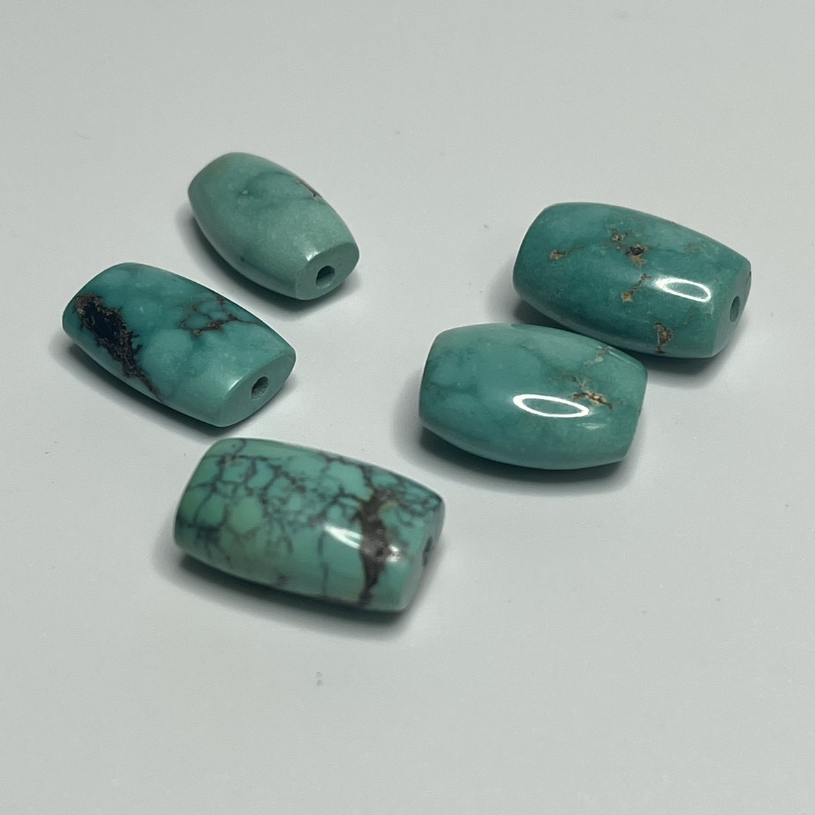 湖北原矿绿松石散珠鼓珠配饰星月金刚菩提配件佛珠松石diy饰品