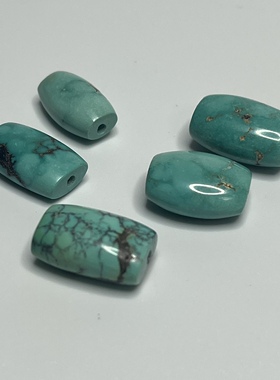 湖北原矿绿松石散珠鼓珠配饰星月金刚菩提配件佛珠松石diy饰品