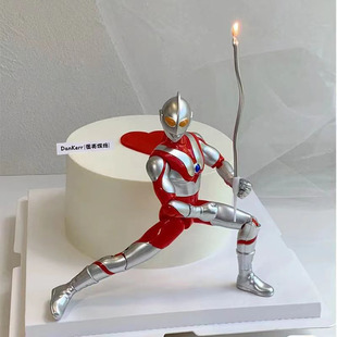 七夕变形超人蛋糕装饰要相信光和老婆我为老公举大旗男神生日蜡烛