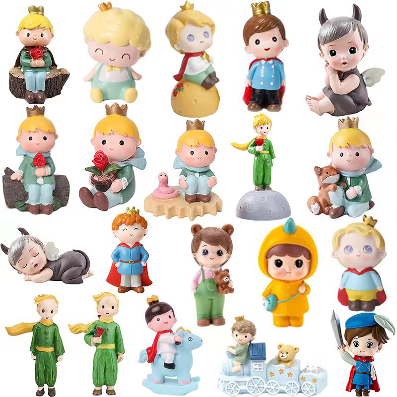 玫瑰小王子男孩宝宝蛋糕装饰摆件