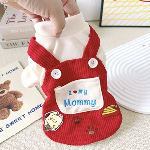 狗狗秋冬季衣服泰迪比熊马尔济斯小型犬宠物猫咪冬季加绒背带裙子