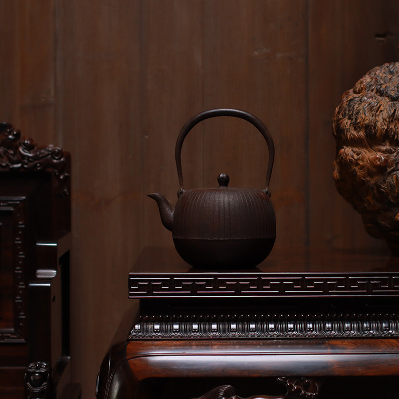 一器一记原装日本进口南部铁器虎茶壶