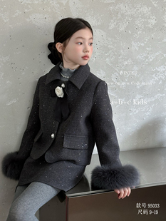 女童套装2025新款秋冬儿童洋气时髦小香风外套半身裙两件套中大童