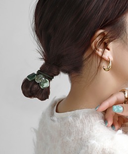 日本代购 ANEMONE 包拼邮 日系发圈极光石轻奢时尚扎头发橡皮筋