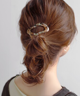 ANEMONE侧边夹时尚个性大理石纹