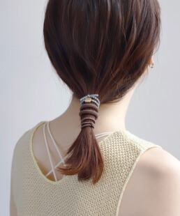 包拼邮 日本代购 ANEMONE 简约橡皮筋发绳头绳发圈加粗5个套装