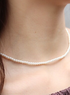 日本代购小珍珠flower锁骨链