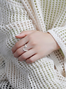 ANEMONE女日系波浪设计戒指指环