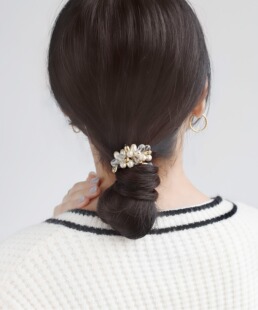 包邮 日本代购ANEMONE 日韩系珍珠金属发圈马尾发绳皮筋发饰