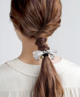 包拼邮  日本代购 ANEMONE  日系发圈透明丝带蝴蝶结扎头发橡皮筋