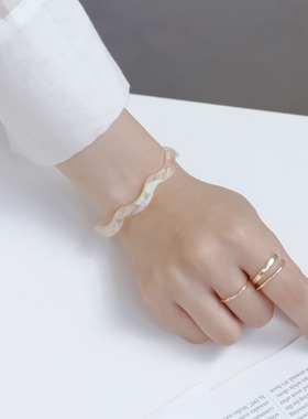ANEMONE日系波浪醋酸纹路手镯