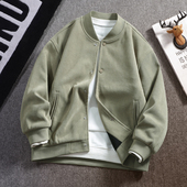 灯芯绒棒球服加绒外套女秋冬2024新款 加棉加厚夹克上衣 宽松情侣装