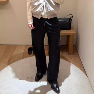 90支羊毛垂感斜纹混纺抽绳西裤 「高支羊毛西裤 」Row风donatello