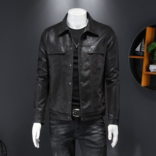 春季机车皮衣男真皮韩版潮流个性青年帅气百搭绵羊皮男士夹克外套
