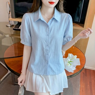 职业白衬衫女短袖全棉2026年夏季新款女装小个子百搭纯棉上衣百搭