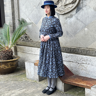 图雅衣香 纯棉印花全衬里连衣裙