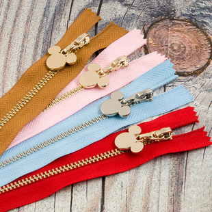 高档3号金属Y牙金银齿皮衣口袋包包闭尾细齿小熊拉头尾部封闭配件