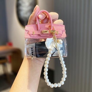 小红书同款mini精致钥匙包新款小众透明手提小包汽车钥匙保护套女