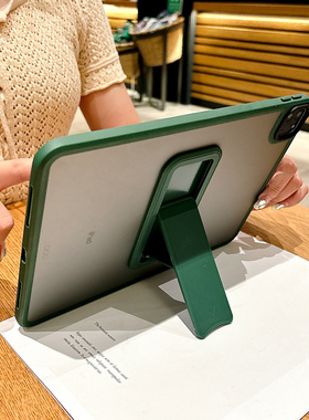 适用苹果iPad10.2寸平板9代保护壳air654亚克力自带支架2020第八代防摔mini7高级感简约超薄5/6代全包防弯9.7