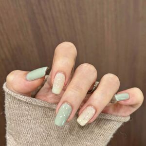 茉莉奶绿穿戴甲奶白奶绿