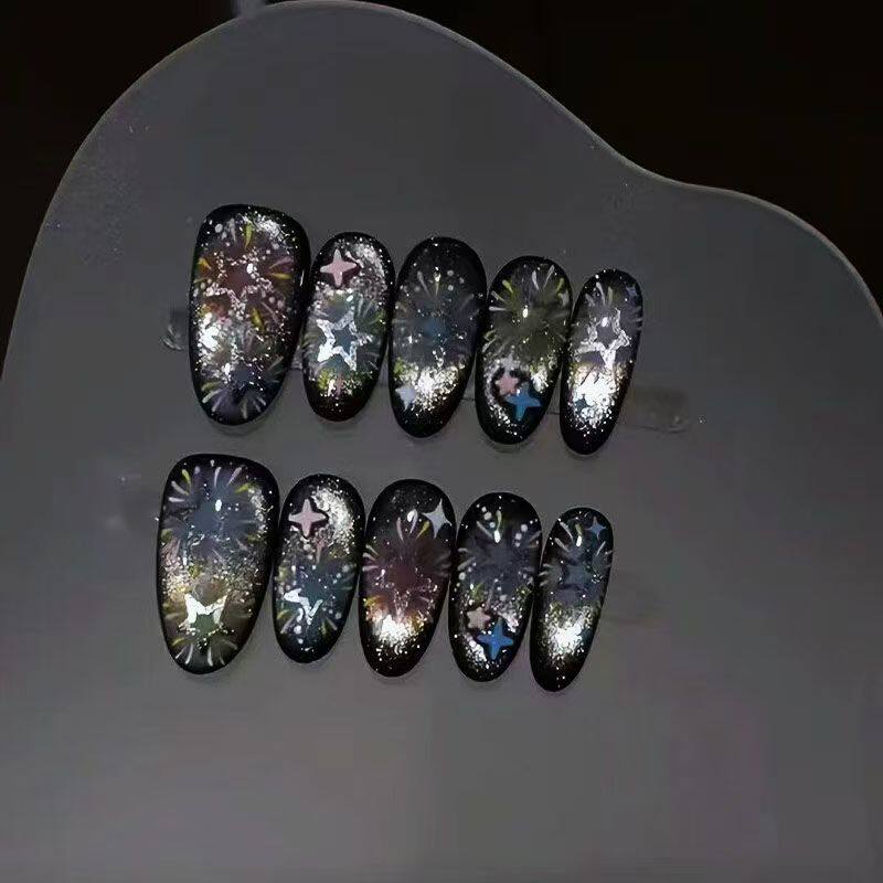 星火花雨穿戴甲暗夜烟花星星